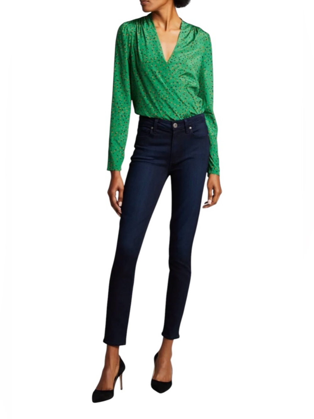 Veronica Beard Saanvi Floral Blouse Silk Blend Green Size 6